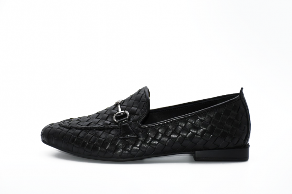mocassinio intreccio nero