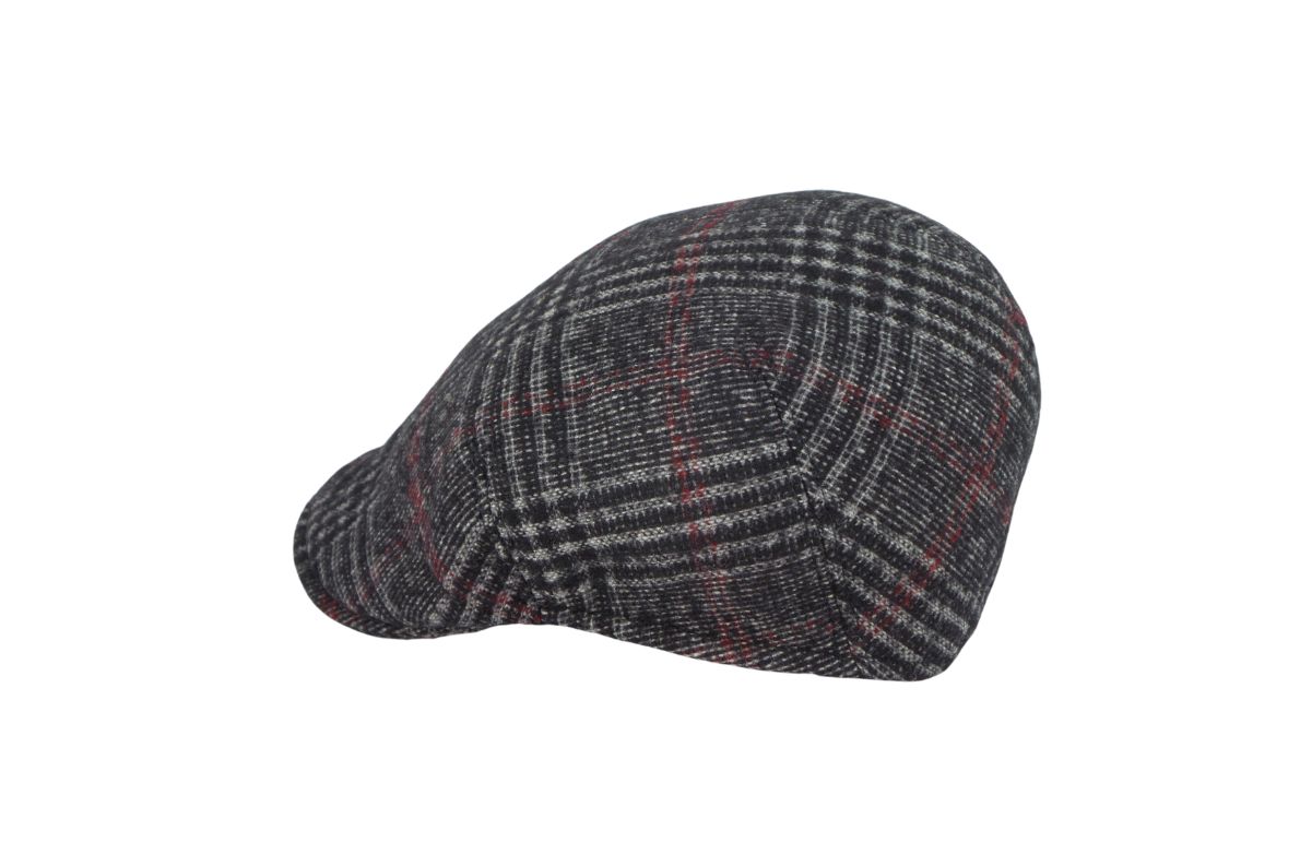 Berretto Classico Uomo Lana Quadrettato Cappello Old Crest Italia D5791