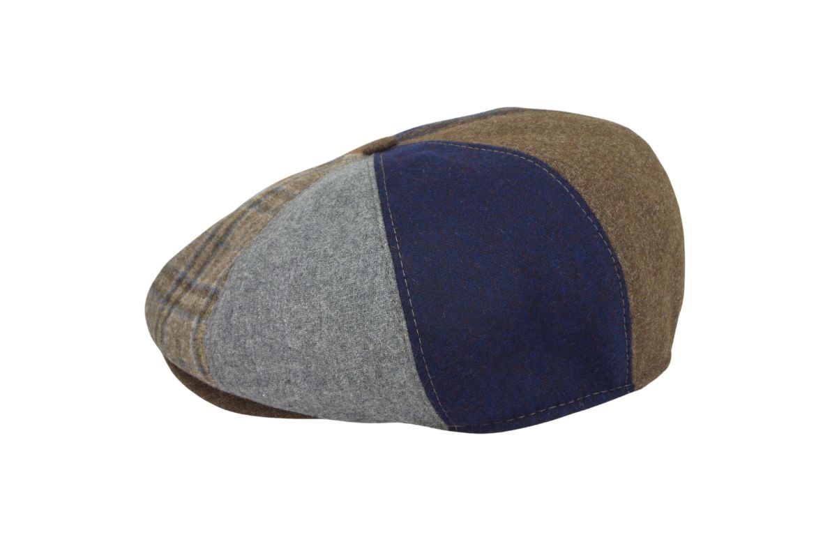 Berretto Uomo Lana/Cashmere Fantasia a Spicchi Cappello Old Crest Italia Blu IRL319