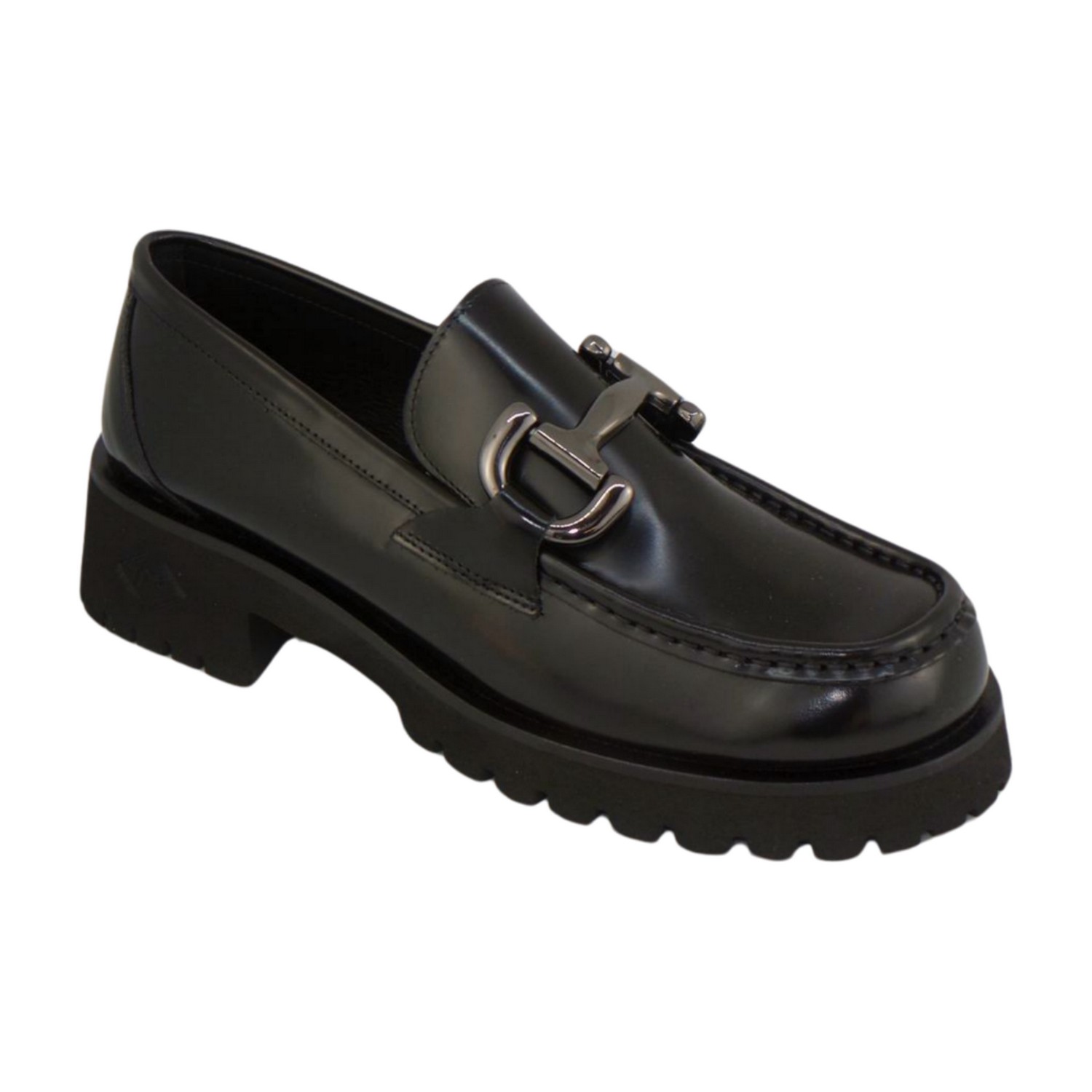 Poesie Veneziane JMC22 Mocassino Nero In Pelle Con Morsetto Sul Collo