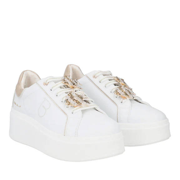 Tosca Blu S010 Sneakers Elettra Con Accessorio Gioiello Bianco/Oro