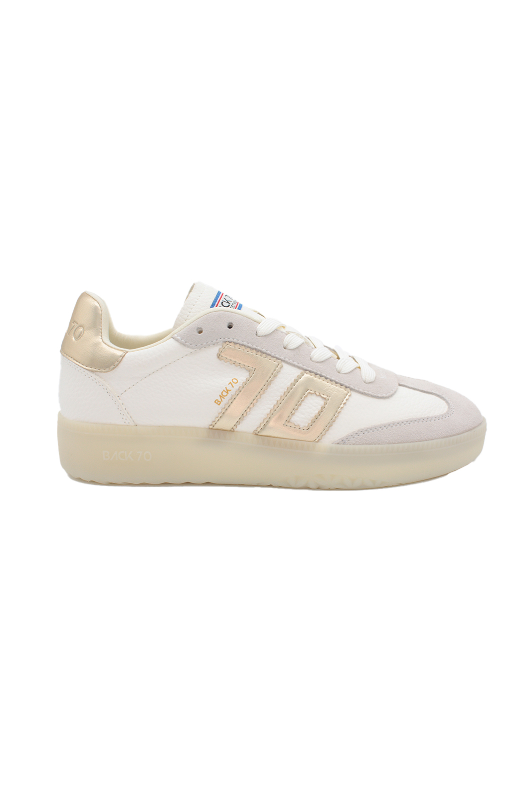 Back70 2502-09 Sneakers In Pelle Bianca E Pelle Scamosciata